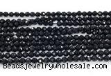 CON121 15.5 inches 3mm faceted round black onyx gemstone beads