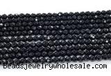 CON122 15.5 inches 4mm faceted round black onyx gemstone beads