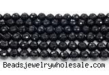 CON125 15.5 inches 8mm faceted round black onyx gemstone beads