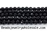 CON126 15.5 inches 10mm faceted round black onyx gemstone beads