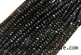 AGBS01 15 inches 2*4mm faceted rondelle black agate beads wholesale