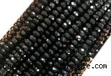 AGBS02 15 inches 4*6mm faceted rondelle black agate beads wholesale