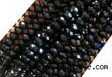 AGBS03 15 inches 5*8mm faceted rondelle black agate beads wholesale