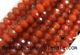 AGBS09 15 inches 6*10mm faceted rondelle red agate beads wholesale