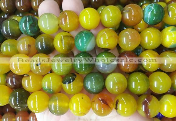 AGBS127 15 inches 14mm round agate gemstone beads wholesale