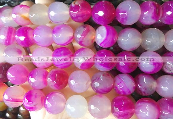 AGBS150 15 inches 16mm faceted round agate gemstone beads wholesale