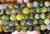 AGBS161 15 inches 16mm faceted round agate gemstone beads wholesale