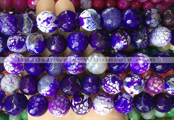 AGBS169 15 inches 16mm faceted round agate gemstone beads wholesale