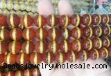 AGBS226 15 inches 12mm round tibetan dzi agate gemstone beads