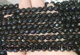 AGBS241 15 inches 6mm faceted round black agate beads wholesale AGBS241 15 inches 6mm faceted round black agate beads wholesale