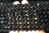 AGBS242 15 inches 8mm faceted round black agate beads wholesale AGBS242 15 inches 8mm faceted round black agate beads wholesale
