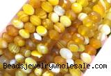 AGBS26 15 inches 6*10mm faceted rondelle banded agate beads wholesale