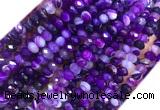 AGBS28 15 inches 4*6mm faceted rondelle banded agate beads wholesale