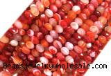 AGBS36 15 inches 4*6mm faceted rondelle banded agate beads wholesale