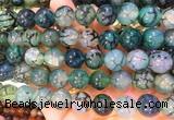 AGBS366 15 inches 12mm round green dragon veins agate beads wholesale AGBS366 15 inches 12mm round green dragon veins agate beads wholesale