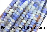 AGBS40 15 inches 4*6mm faceted rondelle banded agate beads wholesale