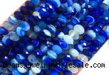 AGBS45 15 inches 5*8mm faceted rondelle banded agate beads wholesale