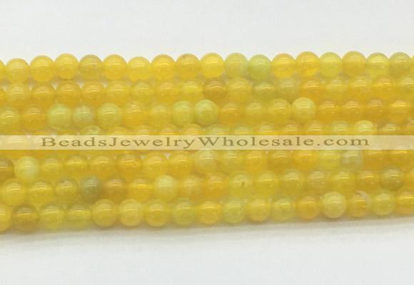 AGBS72 15 inches 4mm round yellow fire agate beads wholesale