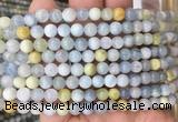 AQBS01 15 inches 6mm round colorful aquamarine beads wholesale