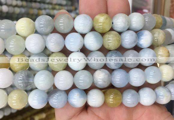 AQBS03 15 inches 10mm round colorful aquamarine beads wholesale