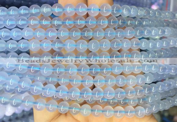 BCBS15 15 inches 6mm round blue chalcedony beads wholesale