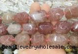 BQBS03 15 inches 13*18mm - 15*20mm faceted nuggets red strawberry quartz beads BQBS03 15 inches 13*18mm - 15*20mm faceted nuggets red strawberry quartz beads