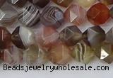 CAA1007 15.5 inches 6mm faceted nuggets botswana agate beads