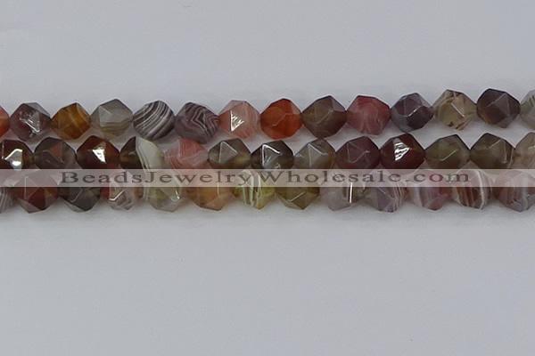 CAA1010 15.5 inches 12mm faceted nuggets botswana agate beads