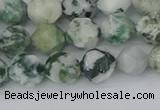 CAA1021 15.5 inches 8mm faceted nuggets tree agate beads