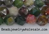 CAA1027 15.5 inches 8mm faceted nuggets Indian agate beads