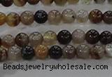 CAA1035 15.5 inches 4mm round dragon veins agate beads wholesale