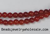 CAA110 15.5 inches 5mm round red agate gemstone beads wholesale