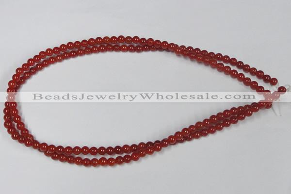 CAA110 15.5 inches 5mm round red agate gemstone beads wholesale