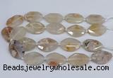 CAA1122 15.5 inches 22*30mm - 25*35mm faceted freeform sakura agate beads