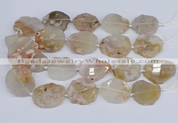 CAA1127 15.5 inches 25*35mm - 35*45mm freeform sakura agate beads