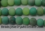 CAA1150 15.5 inches 4mm round matte grass agate beads wholesale