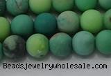 CAA1151 15.5 inches 6mm round matte grass agate beads wholesale