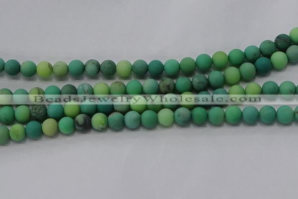 CAA1151 15.5 inches 6mm round matte grass agate beads wholesale