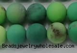 CAA1152 15.5 inches 8mm round matte grass agate beads wholesale