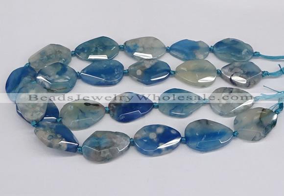 CAA1178 15.5 inches 22*30mm - 25*35mm faceted freeform sakura agate beads