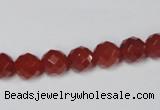 CAA118 15.5 inches 8mm faceted round red agate gemstone beads