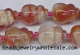CAA1183 15.5 inches 15*20mm carved calabash sakura agate beads