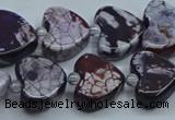 CAA1187 15.5 inches 16mm - 18mm heart dragon veins agate beads