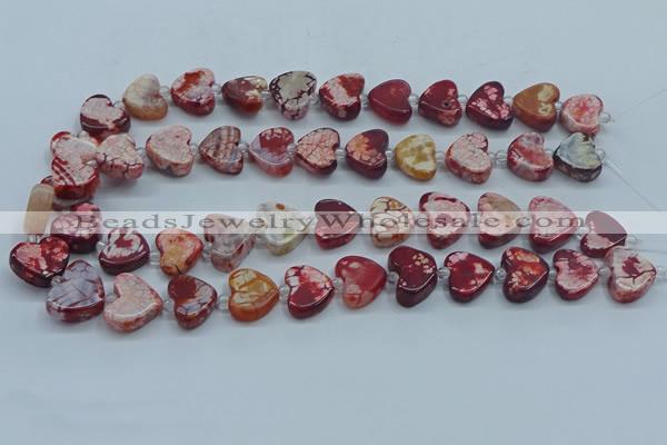 CAA1188 15.5 inches 16mm - 18mm heart dragon veins agate beads