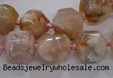 CAA1208 15.5 inches 10*14mm - 12*16mm faceted nuggets sakura agate beads