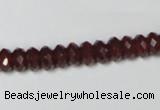 CAA123 15.5 inches 5*8mm faceted rondelle red agate gemstone beads