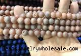 CAA1293 15.5 inches 8mm round matte plated druzy agate beads