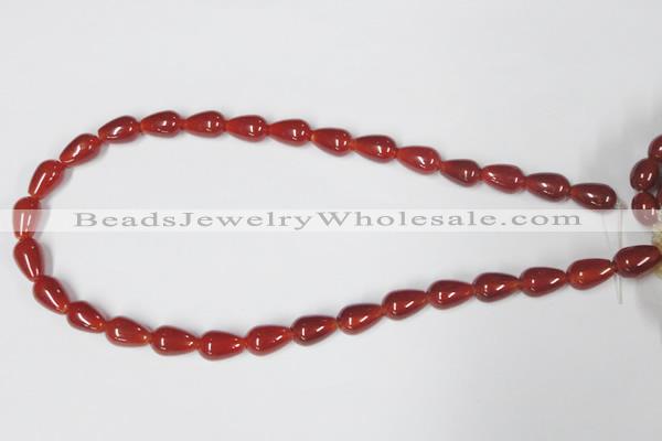 CAA131 15.5 inches 9*14mm teardrop red agate gemstone beads