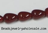 CAA132 15.5 inches 10*14mm teardrop red agate gemstone beads