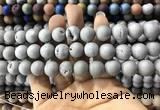 CAA1330 15.5 inches 12mm round matte plated druzy agate beads